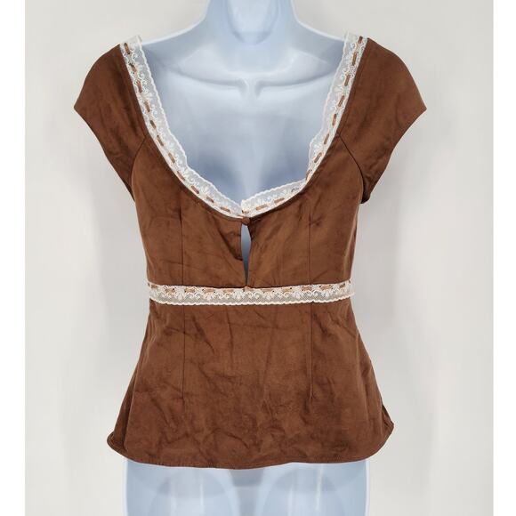 For Love & Lemons Hadley Faux Suede Prairie Set Women's Size Small - Picture 4 of 14